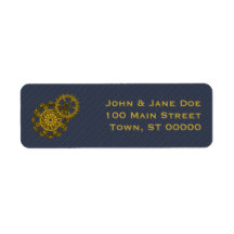 Woven Clockwork Return Address Label