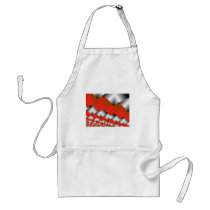 Woven Silver and Red Fractal Art Apron
