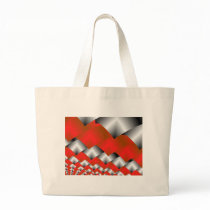 Woven Silver and Red Fractal Art Bag