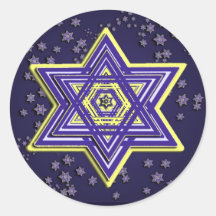 Woven Star of David Stickers