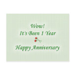 Wow! It's Been 1 Year Happy Anniversary postcards