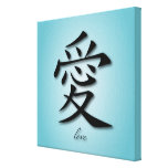 Wrapped Canvas Chinese Symbol For Love On Water Stretched Canvas Prints