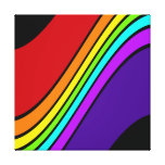 Wrapped Canvas Print, Abstract Curved Rainbow