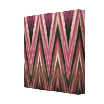Wrapped Canvas Print, Abstract Pink Zigzags