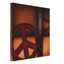 Wrapped Canvas Print, Abstract Rust Coloured Peace