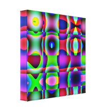 Wrapped Canvas Print, Abstract Tic Tac Toe Cubism
