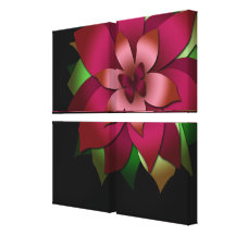Wrapped Canvas Print, Digital Butterfly and Flower
