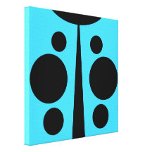 Wrapped Canvas Print, Digital Ladybug, Cyan Blue