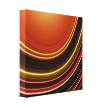 Wrapped Canvas Print, Orange Brown Abstract Curve