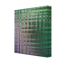 Wrapped Canvas Print, Purple Green Grunge Plaid