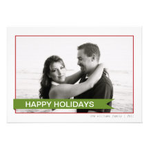 Wrapped Happy Holiday Personalized Announcement