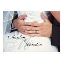"Wrapped in Love" Monogram Wedding Invitation