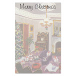 Wrapping Christmas Presents in the Living Room Stationery Paper