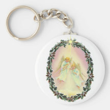WREATH & ANGELS by SHARON SHARPE Key Chain