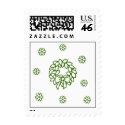 Wreath & Snowflakes postage