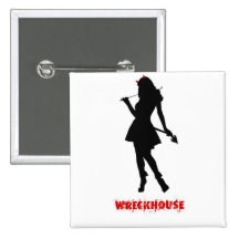 Wreckhouse Square Devil Girl Button