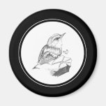 Wren Magnet in pencil