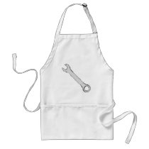 Wrench. Grey and Black. Spanner. Apron