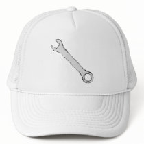 Wrench. Grey and Black. Spanner. Mesh Hat