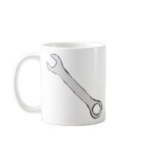 Wrench. Grey and Black. Spanner. Coffee Mugs
