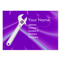 WRENCH METAL MECHANICS,PLUMBERS MONOGRAM BUSINESS CARDS