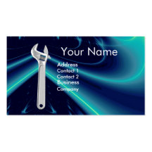 WRENCH METAL MECHANICS,PLUMBERS MONOGRAM BUSINESS CARDS