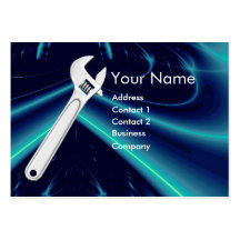 WRENCH METAL MECHANICS,PLUMBERS MONOGRAM BUSINESS CARDS