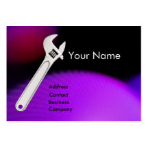 WRENCH METAL MECHANICS,PLUMBERS Monogram Pearl Business Cards