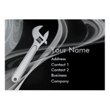 WRENCH METAL MECHANICS,PLUMBERS  Platinum Metallic Business Card Template