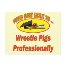 Wrestle Pigs Post Card