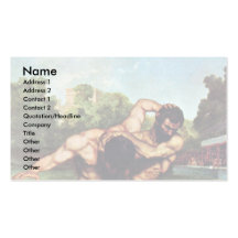 Wrestler By Courbet Gustave Business Cards