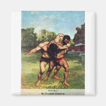 Wrestler By Courbet Gustave Magnets
