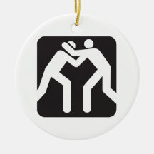Wrestlers Icon Christmas Tree Ornament