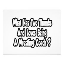 Wrestling Coach Joke...Two Thumbs Invitations