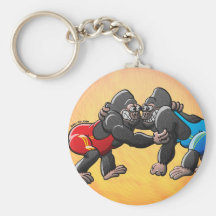 Wrestling Gorillas Key Chain