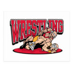 Wrestling Takedown Post Card