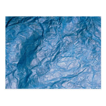 Wrinkled blue postcard