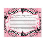 Writable Advice Card Girly Butterfly Zebra Print postcards