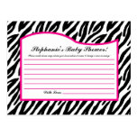 Writable Advice Card Hot Pink Zebra Animal Print Post Cards