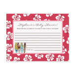 Writable Advice Card Pink Hawaiian Luau Tropical