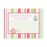 Writable Advice Card Tea Party Pink Pastel Flowers