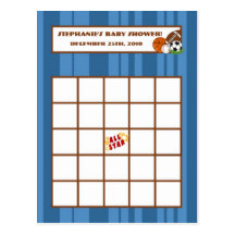 Writable Bingo Card All-Star Blue Postcards
