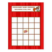 Writable Bingo Card All-Star Red Post Card