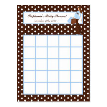 Writable Bingo Card Blue Mod Mom Polka Dots Postcard