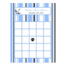 Writable Bingo Card Boy Blue Punk Rocker Guitar Post Card
