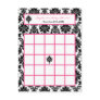 Writable Bingo Card Hot Pink Black Damask