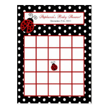 Writable Bingo Card Red Ladybug Post Card