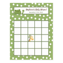 Writable Bingo Card Safari Jungle Animals Green Post Cards
