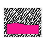Writable Place Card Hot Pink Zebra Print postcards