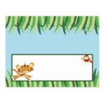 Writable Place Card Rain-forest Jungle Animal Postcard